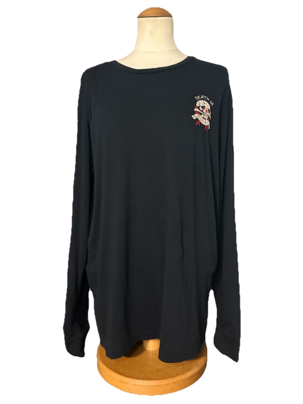 Ed Hardy Death or Glory Long Sleeve Shirt Black Mens Size XL